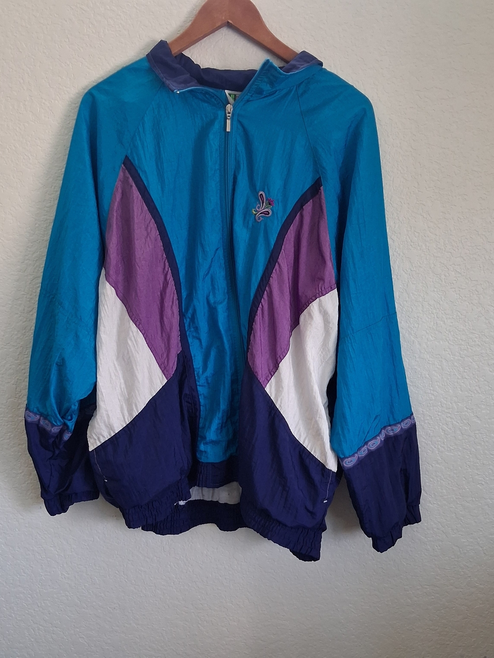 Vintage 90s Bold Spirit Colorblock Windbreaker Jacket
